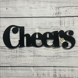 NWT Black Metal Cheers Wall Decor